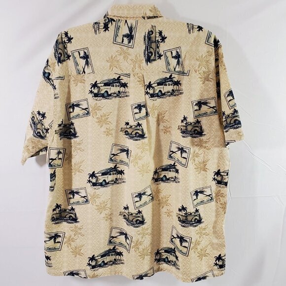 Kocal Men’s Island Hawaiian VTG Cars Print Button Down Cotton Shirt – Size Large - Picture 2 of 13